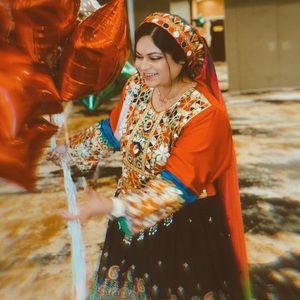 Balochi/Afghan style dress with head cover